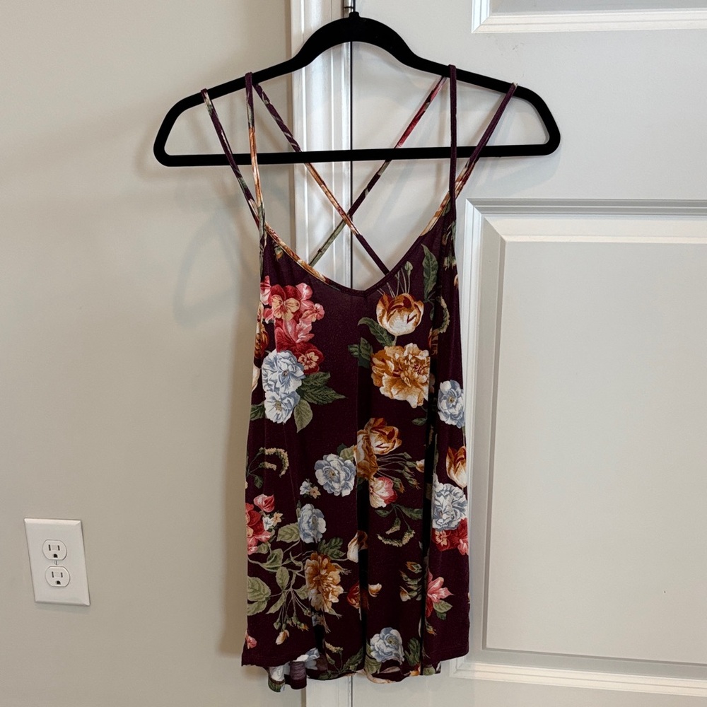 Papermoon Floral Camisole - Burgundy and Multicolor